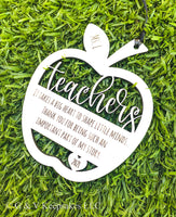 Teacher Appreciation Apple Ornament/Tag