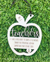 Teacher Appreciation Apple Ornament/Tag