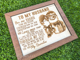 To My Wife/Husband Engraved Frame