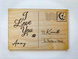 I Love You Wooden Postcard