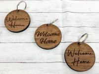 Welcome Home Wood Keychains