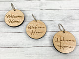 Welcome Home Wood Keychains