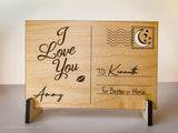 I Love You Wooden Postcard